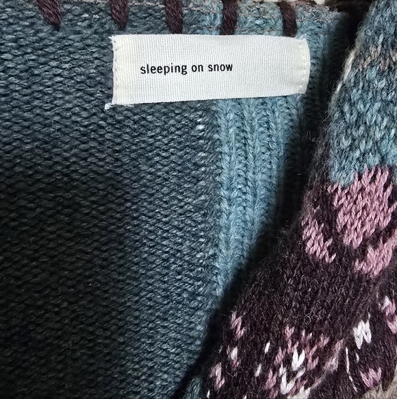 Anthropologie Sleeping On Snow Multicolor Patchwork Boho Sweater Cardigan - Picture 4 of 8